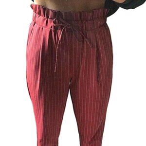 FAVLUX High Waisted Paper bag Stripped Trousers Small EUC
